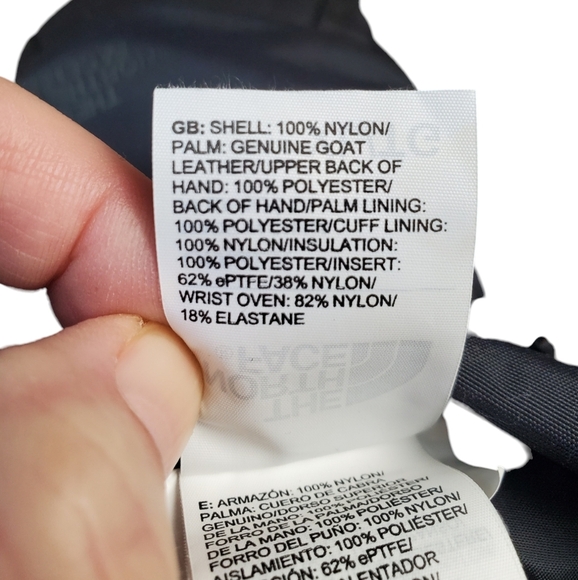 The North Face Mittens. Black gortex and leather. Unisex XL - Picture 7 of 10